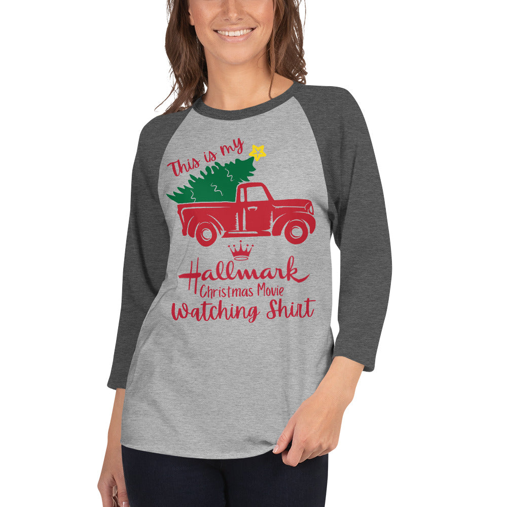 Hallmark Christmas Movie 3/4 sleeve raglan shirt