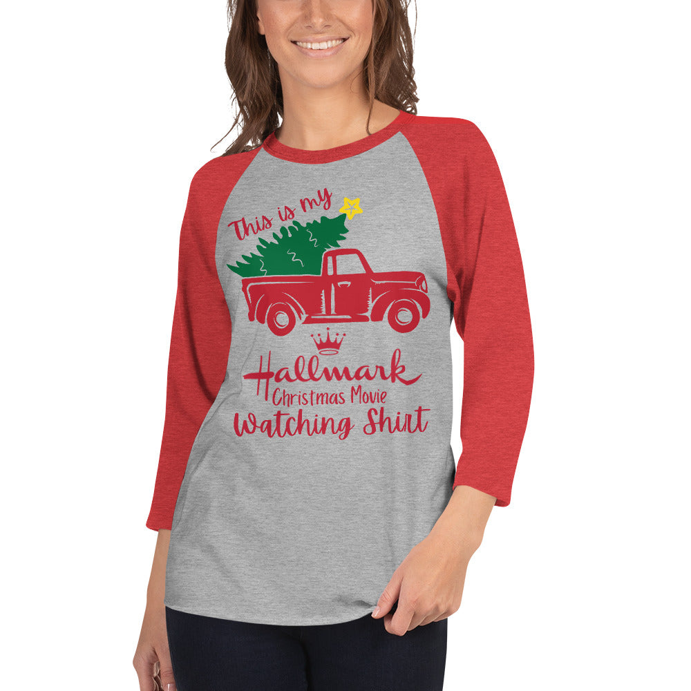 Hallmark Christmas Movie 3/4 sleeve raglan shirt