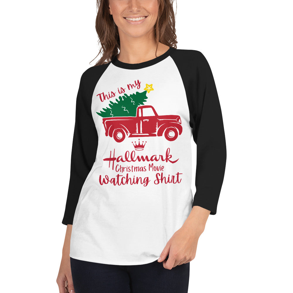 Hallmark Christmas Movie 3/4 sleeve raglan shirt