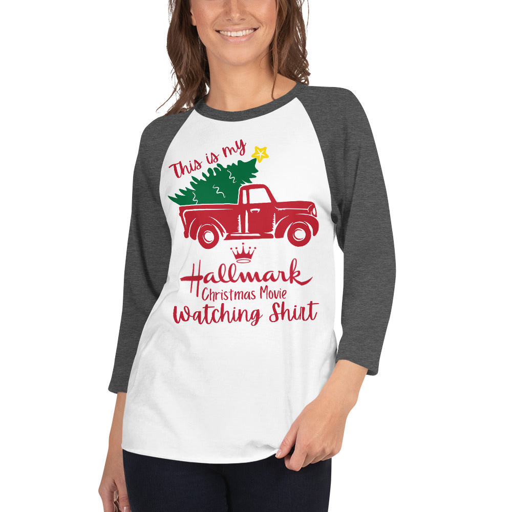 Hallmark Christmas Movie 3/4 sleeve raglan shirt