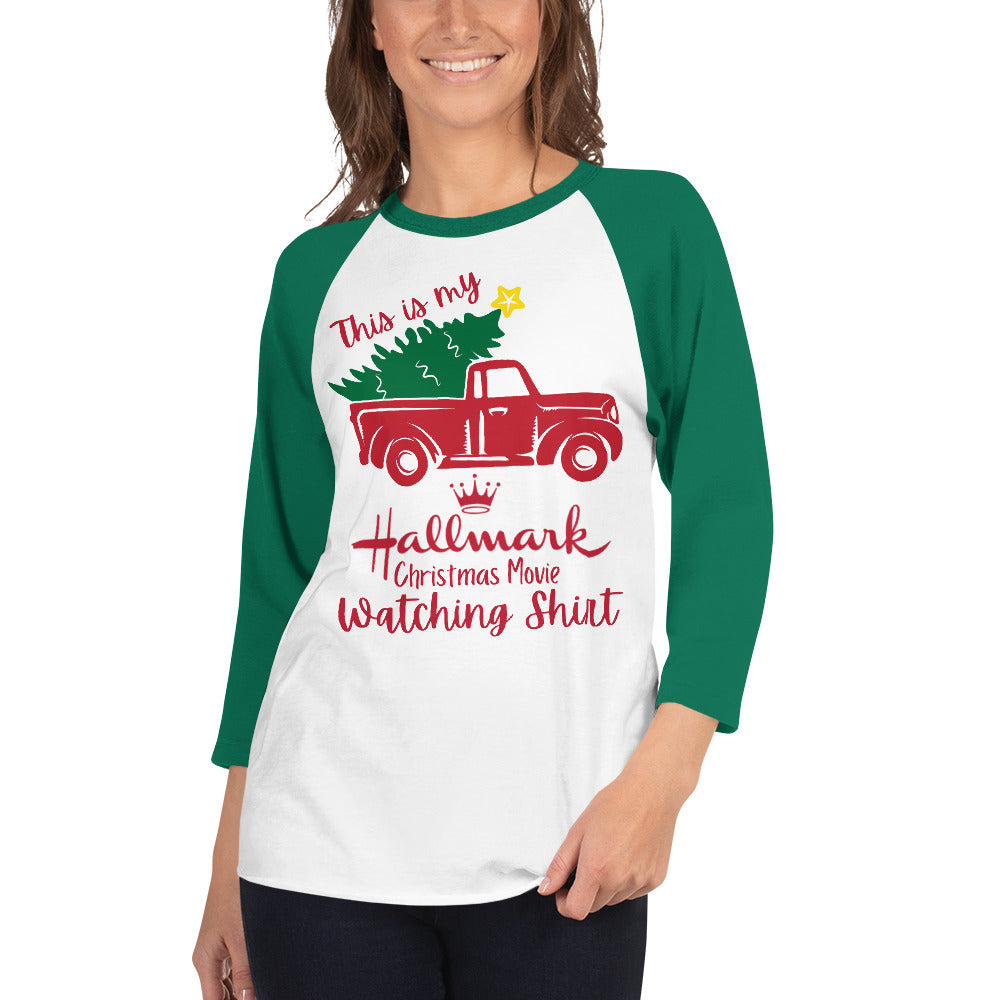 Hallmark Christmas Movie 3/4 sleeve raglan shirt
