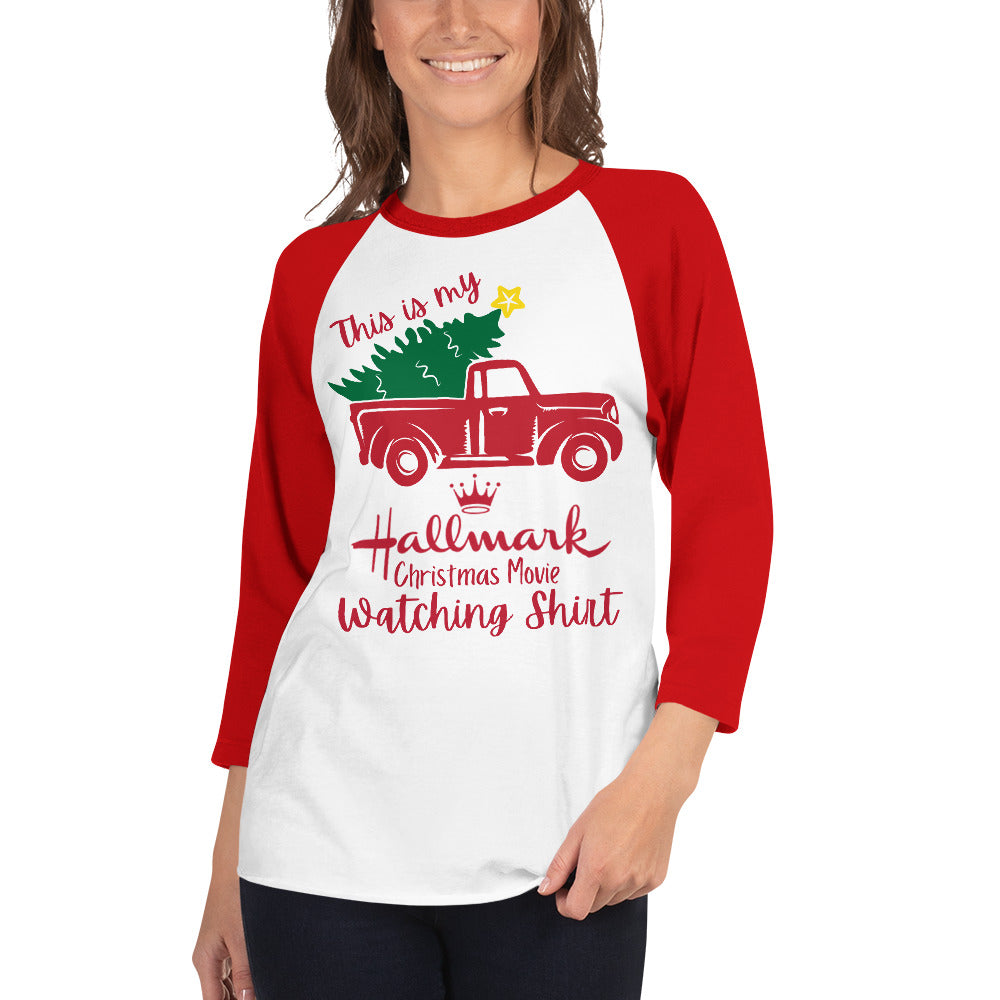 Hallmark Christmas Movie 3/4 sleeve raglan shirt