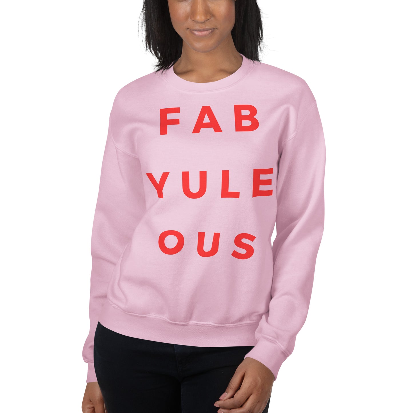 Fab-YULE-ous with Red Lettering Unisex Sweatshirt