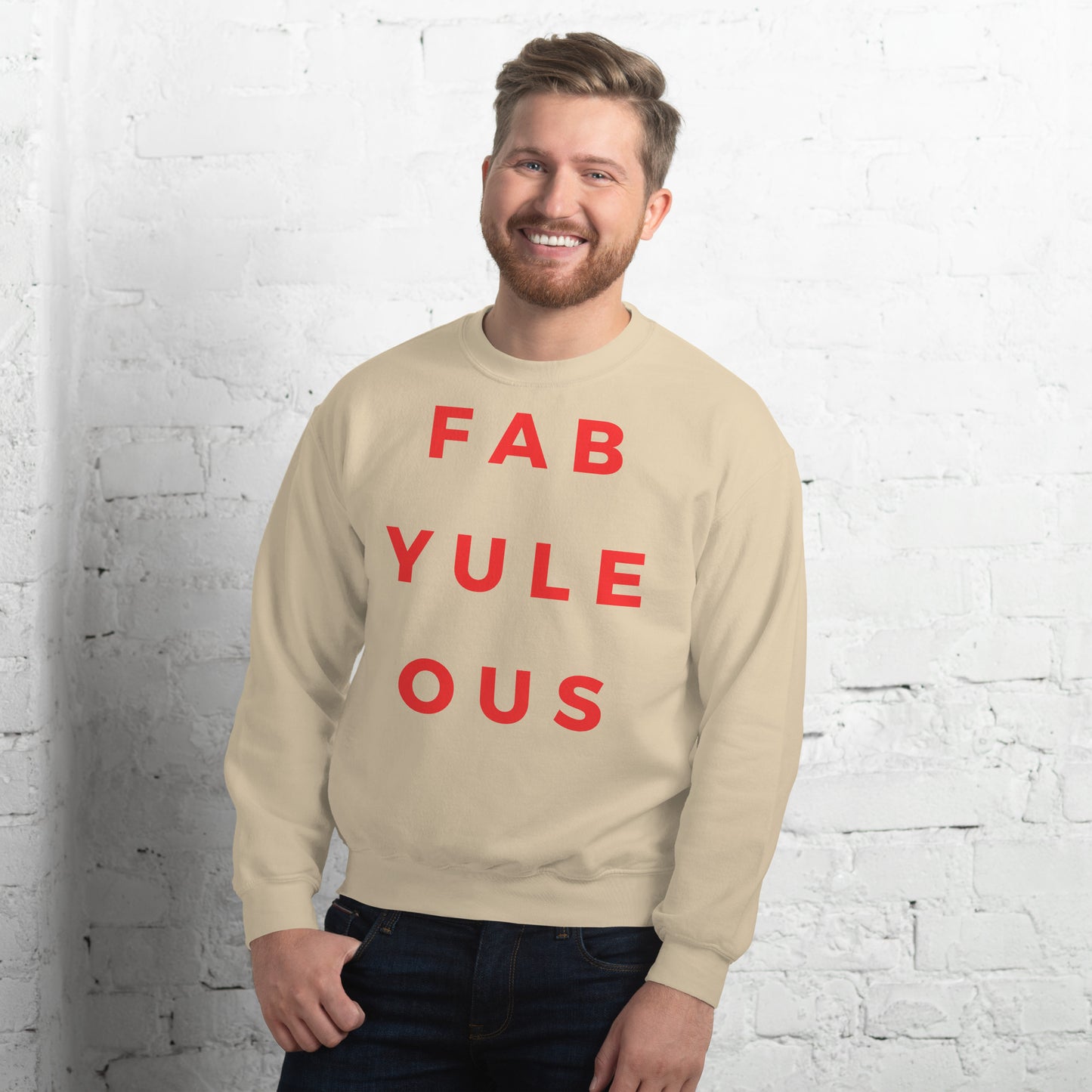 Fab-YULE-ous with Red Lettering Unisex Sweatshirt