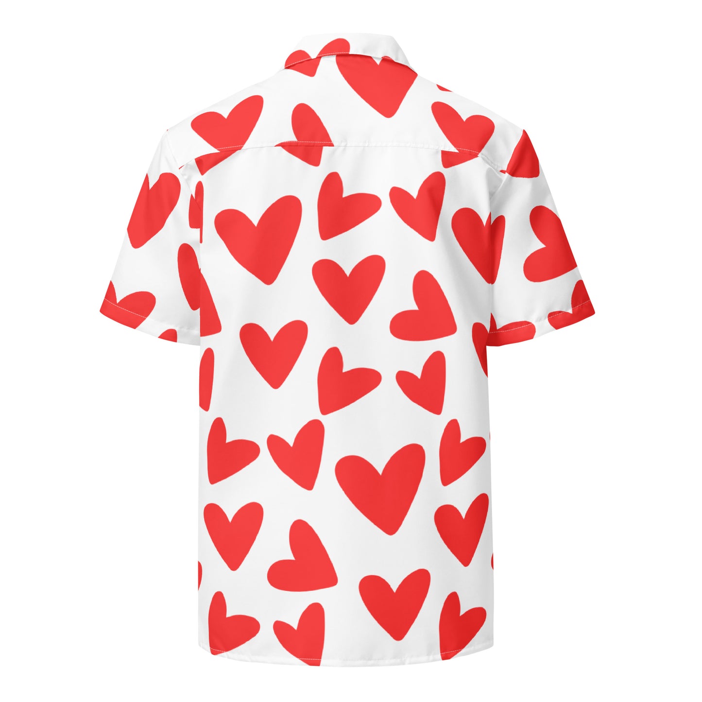 All-over Red Heart Unisex button shirt