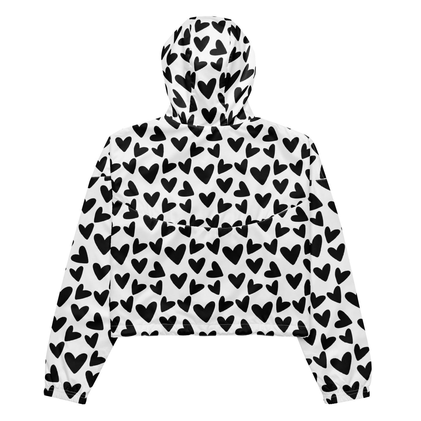 Black & White Heart cropped windbreaker